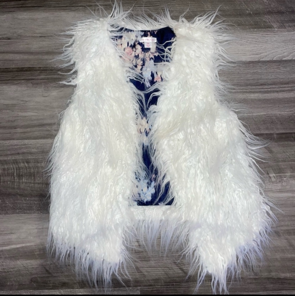 White Fur Snow Fairy Faux Fur Vest